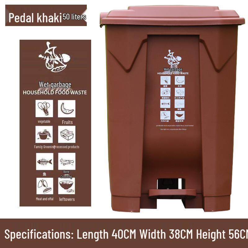 

Велике Комерційне Сміттєве Відро з Кришкою на Педалі - Червоне, Синє, Зелене, Сіре для Сортування Сміття