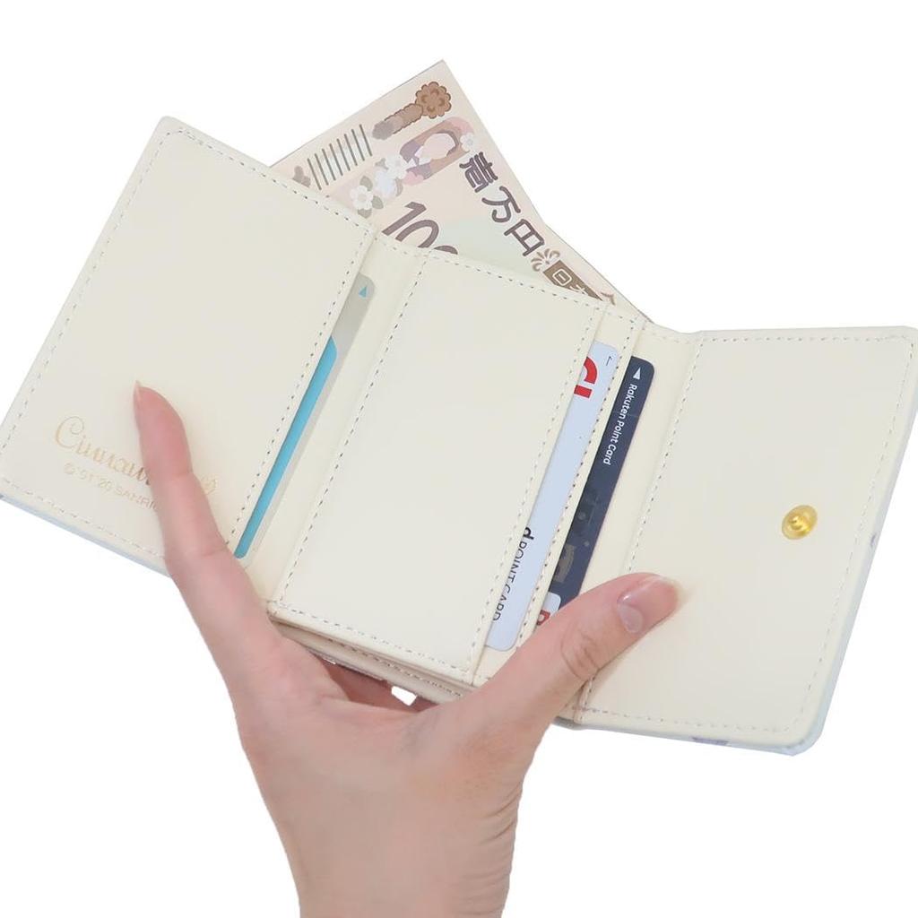 Faux Leather Clasp Cinnamon W108 X H82 X D38mm [Aldi] Wallet, Tri-Fold, Purse, Sanrio, Women's, Roll,