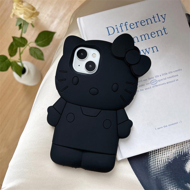 

Стиль INS Бантик Hello Kitty М який силіконовий чохол для iPhone 17 16 15 14 13 12 11 Pro Max 17 Pro 3D Мультяшний Ударостійкий Чохол для Телефона iPhone 16 Pro чорний