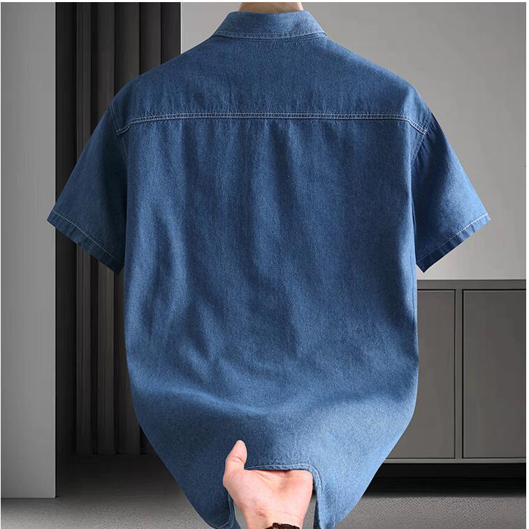 Summer Men's Short Sleeve Casual Shirts Denim Shirt Men Casual Shirts Men Clothes Size S-4XL
