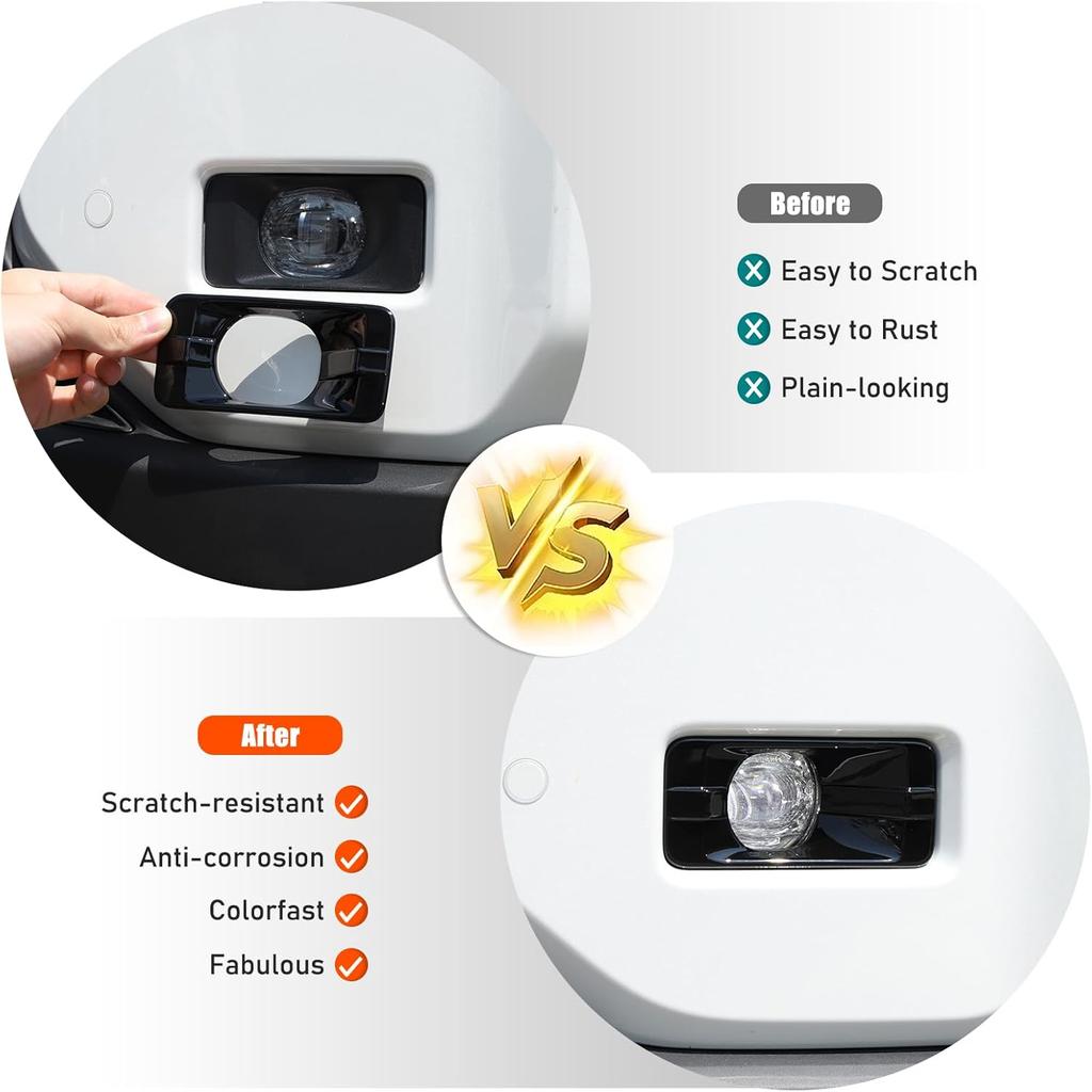 Nebelscheinwerfer-Abdeckung Zierleiste Kompatibel mit Toyota Land Cruiser 250 Prado J250 LC250 2024 2025, Stoßfänger vorne Nebelscheinwerfer Zierblende, 2 Stück (Klavier schwarz)