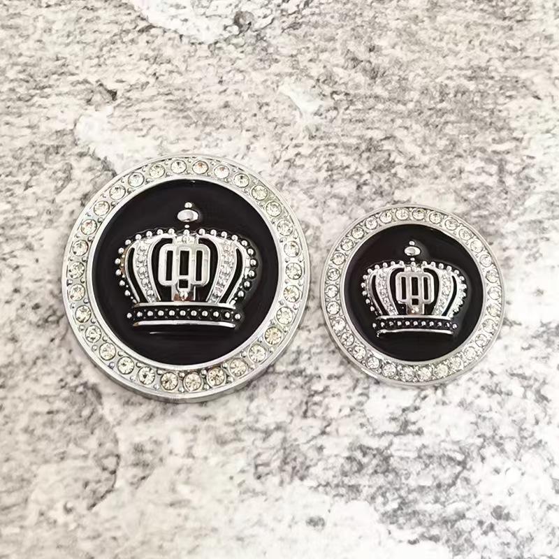 Car Modification Metal Crown Sticker 3D Inlaid Diamond Car Sticker Round Crown Car Body Side Sticker Tail Sticker