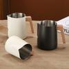 Jarra Jarra para Espumar Leche de Café Acero Inoxidable 304 Báscula de Precisión Mango con Textura de Madera Antiescaldado Utensilios de Café Profesionales