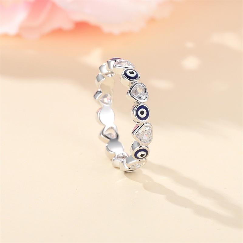 Wish whole circle zircon devil s eye circle ring ring simple niche versatile ring ring no. 6