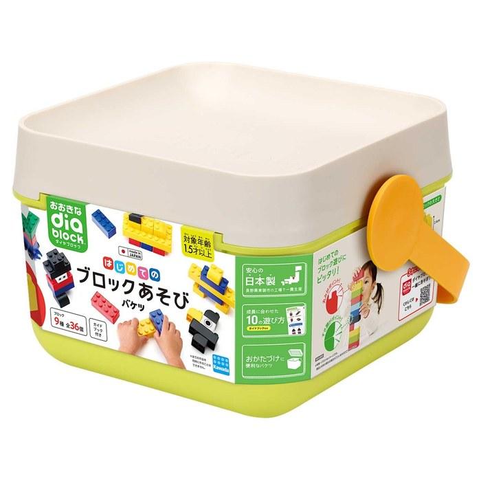 Kawada Large Dia Block First Block Play Bucket 1.5+ Years Old Blocks Toy OD-01