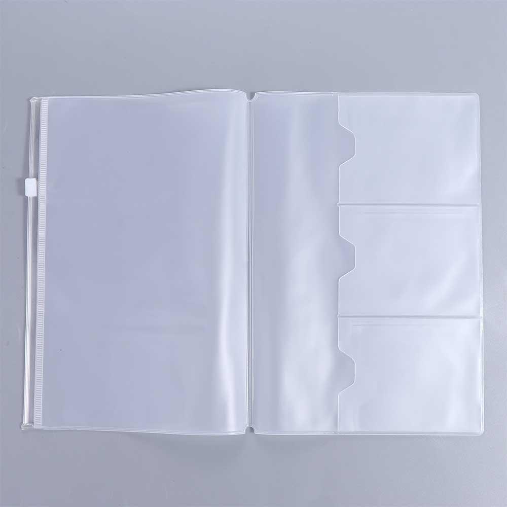 Standard-Taschen-Kartenhalter Aufbewahrungs-Notizbuch Aufbewahrungstasche Notizbuch-Reißverschlusstasche PVC-Reißverschlusstasche Journal-Planer Kartenhalter