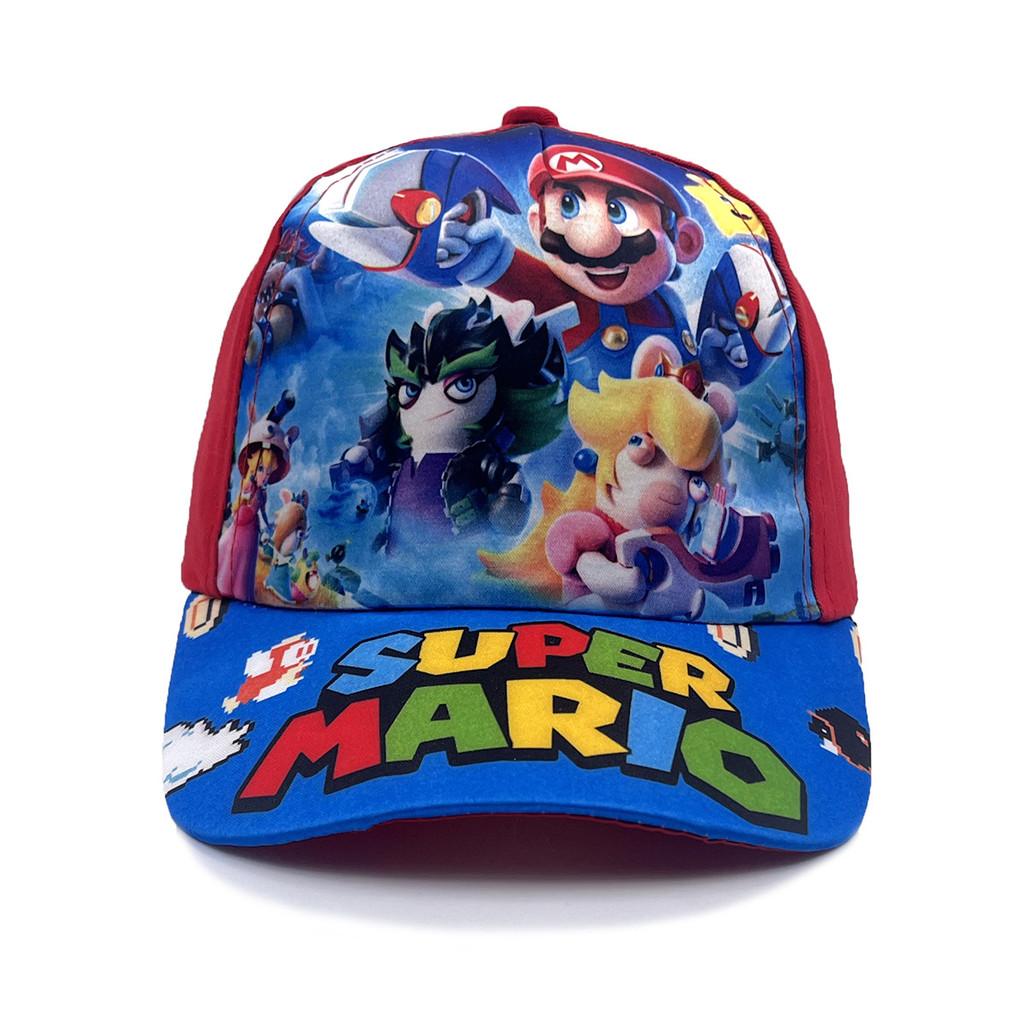 Super Mario Bros Pattern Kids Baseball Cap With Cotton Material And Sun Block For Outdoor Activities