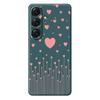 For Samsung Galaxy S25 Case Pink Love Pattern Printing Straight Edge TPU Phone Back Cover