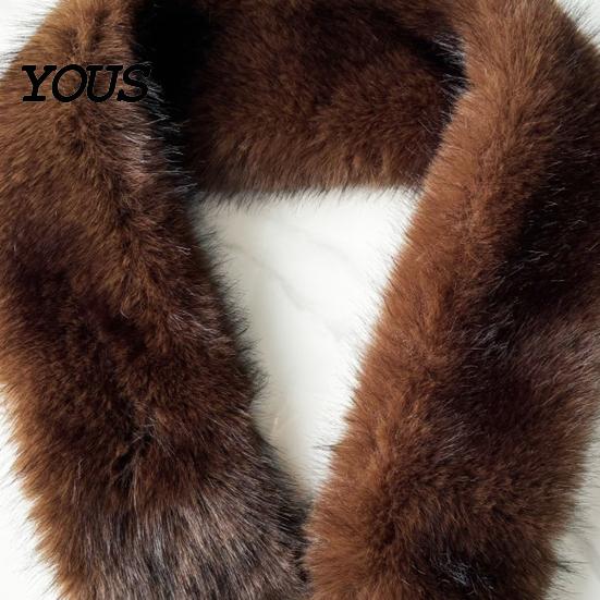 Daily Commute Cold Protection Plush Cross Scarf, Stylish Faux Fur Winter Neck Warmer, Soft Warm Wrap for Coat Double-Sided Thermal Elegant Scarf