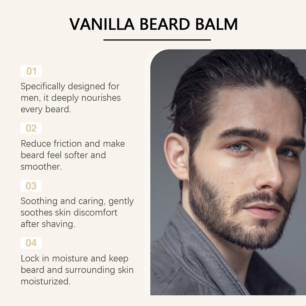 East Moon Male Vanilla Beard Care Balm Nourishing Moisturizing Softening Glossy Treatment