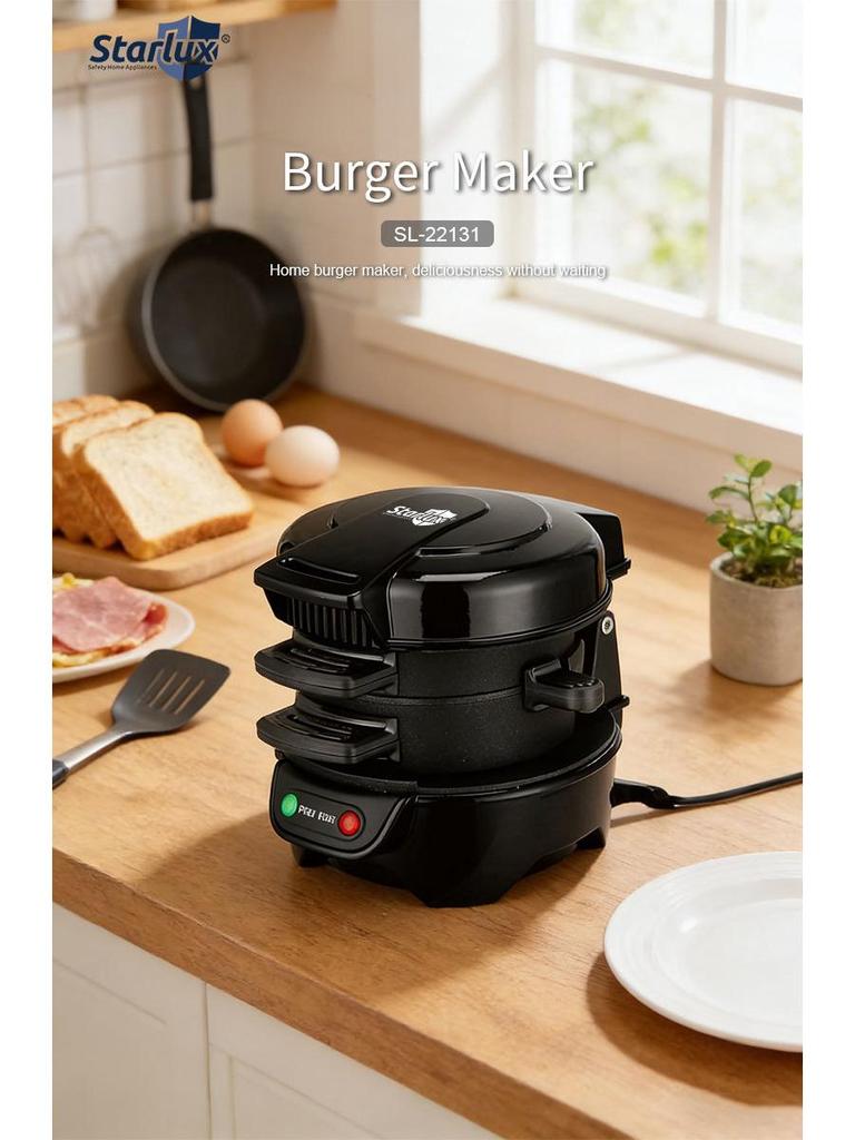 Starlux Breakfast Sandwich and Burger Maker with Egg Fryer and Toaster