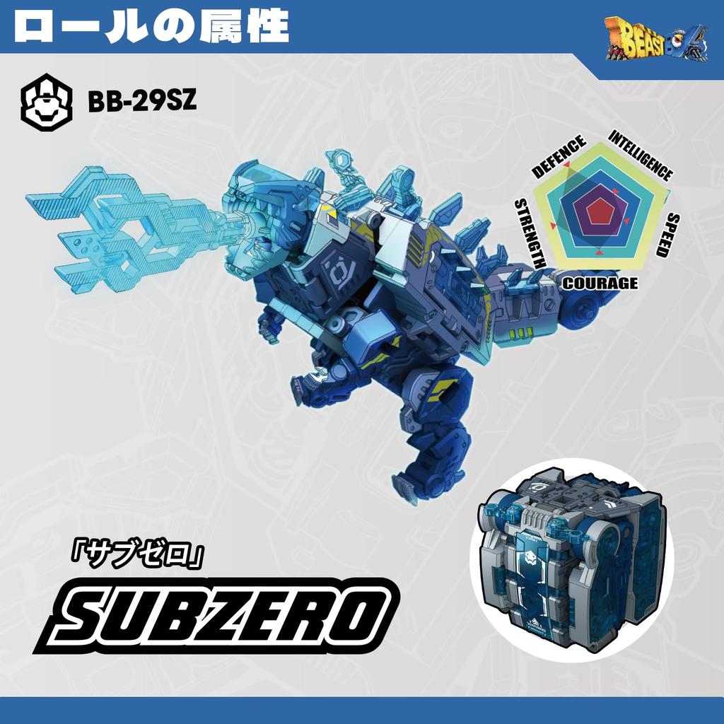 BEASTBOX 52TOYS BB-29SZ SUBZERO Transforming Toy, Cube To Dinosaur, Pre-painted, Highly Articulated Action Figure, Transforms from Mecha Beast To