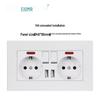 Europeisk tysk standard dobbelt USB og type C-stikkontaktpanel