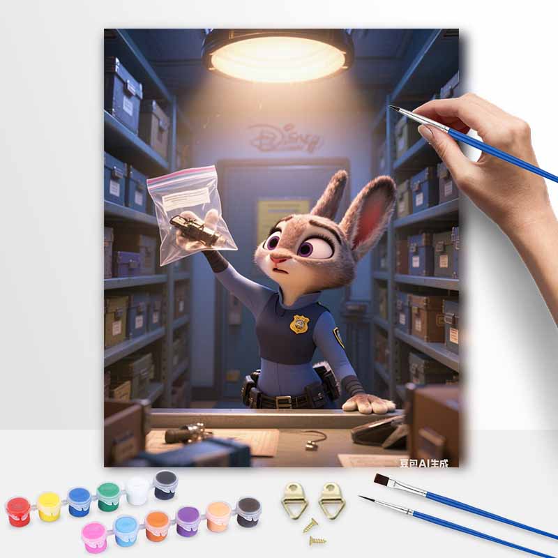 Disney Zootopia Judy Hopps Painting By Numbers Kit Hand Painting Home Decor 20x30cm