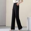 Spring Summer High Waist Wide-leg PantsDraped White Slim Women's Pants Suit Pants Ice Silk Casual Straight Pants