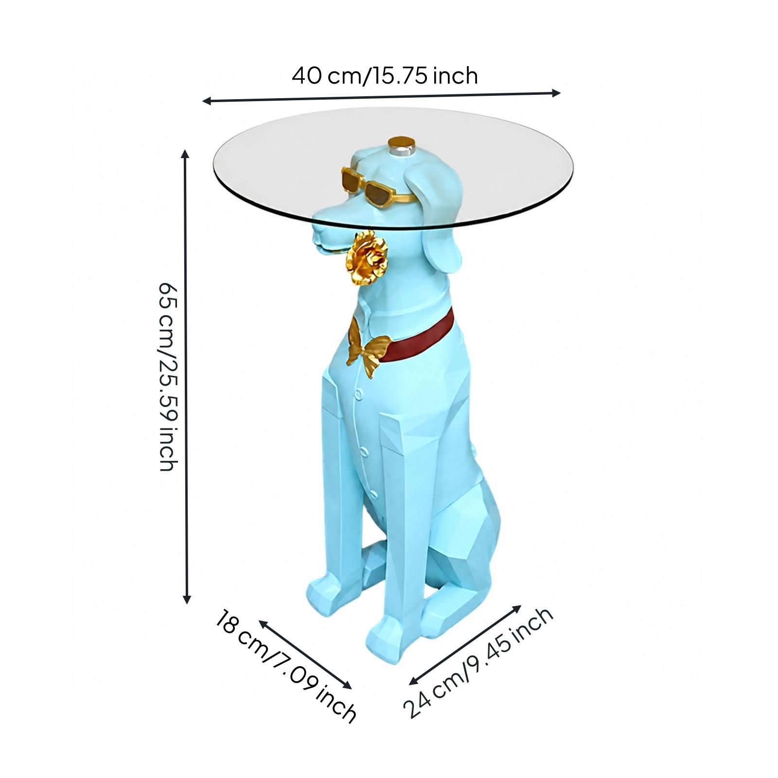 Doberman-Shaped Side Table Decorative Resin Dog