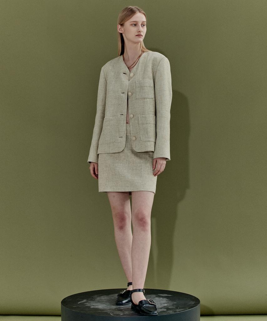 Enor Tweed Mini Skirt - Ivory