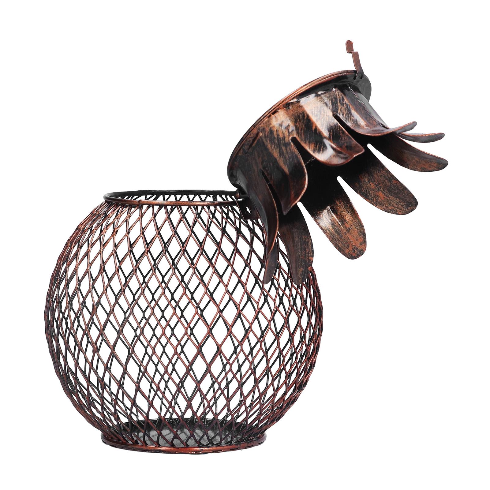 

Wine Cork Container Iron Pineapple Shaped Wine Bottle Cork Storage Box Ornament for Home Bar Decoration