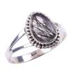 Natürlicher Schwarzer Rutil Edelstein Handgefertigt 925 Massiv Sterling Silber Ring S.9 e2F00