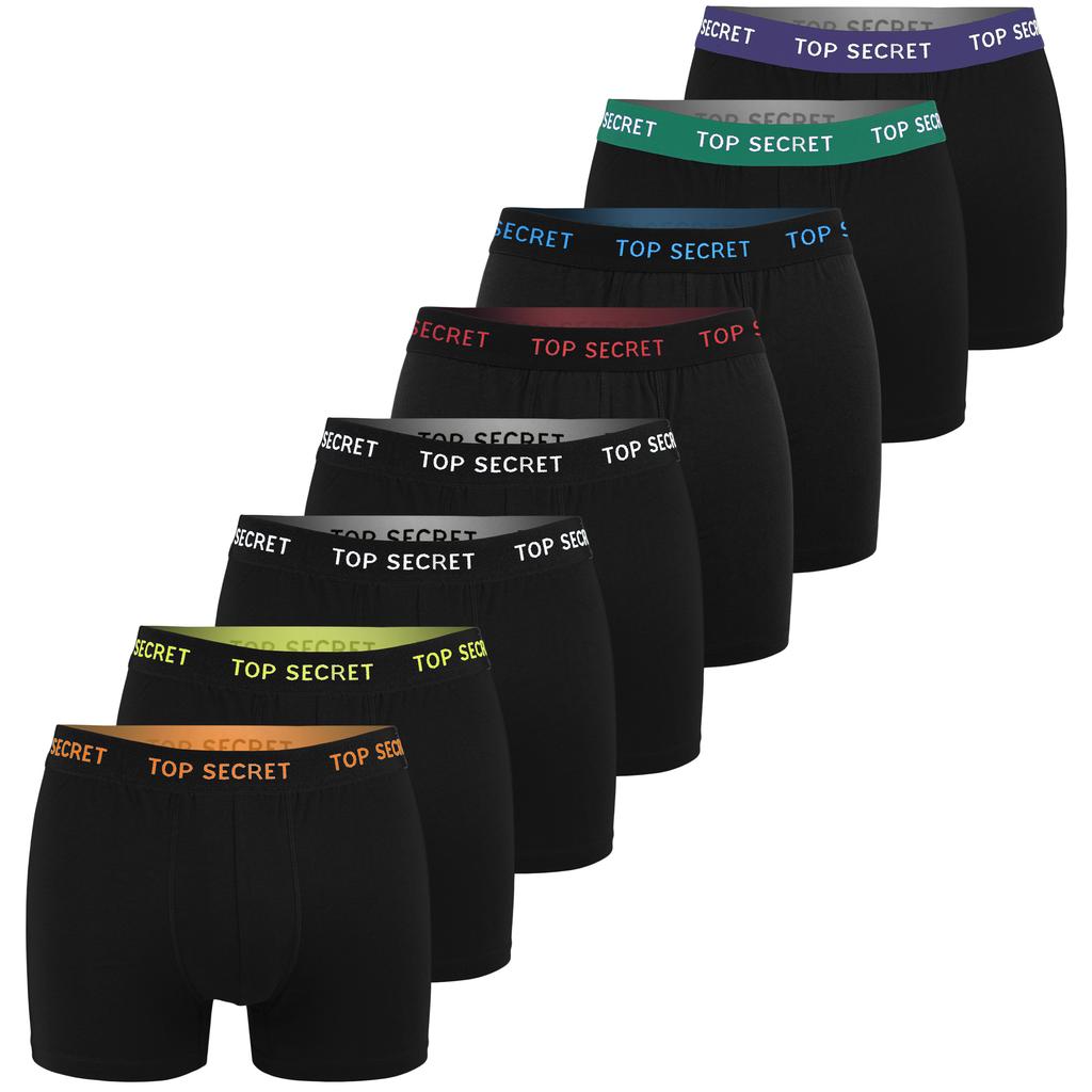 TOP SECRET Men's Cotton Boxer Shorts 8 Pack