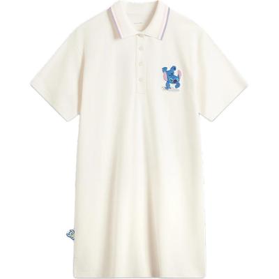 Li Ning X Disney Collaboration Stitch Series Cartoon Letter Comfortable Breathable Versatile Casual Sports Short Sleeve Dress Women Dress ASKU068-5