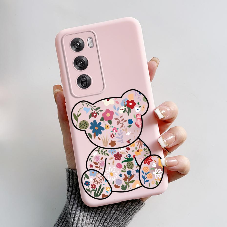 For OPPO Reno 12 Pro Case Cute Bear Cartoon Frog Back Cover Matte Silicone Soft Phone Case For OPPO Reno 12 Reno12 Pro 5G Fundas