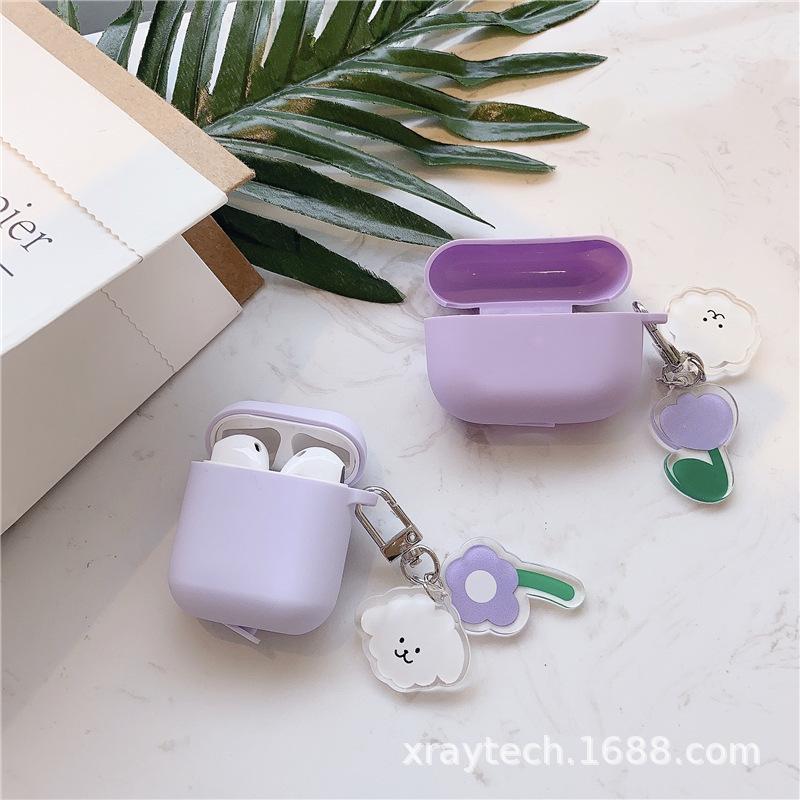 ins cute flower cloud keychain for apple AirPods Pro earphone cover 1/1/1 generation silicone soft case