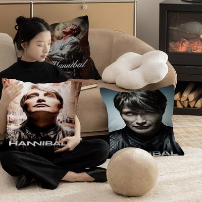 Horror Movie H-Hannibal Personalized Picture Text Home Decorative Pillows Household Gifts 45x45cm