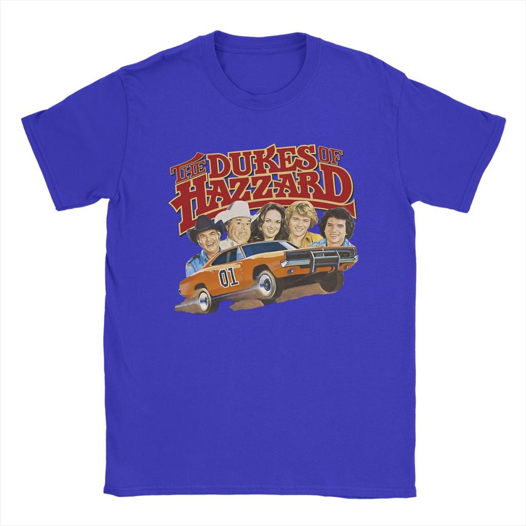 Dukes Of Hazzard Title Cast T Shirts Men 100% Cotton Awesome T-Shirt Round Neck TV Show Tee Shirt Short Sleeve Clothes Gift Idea