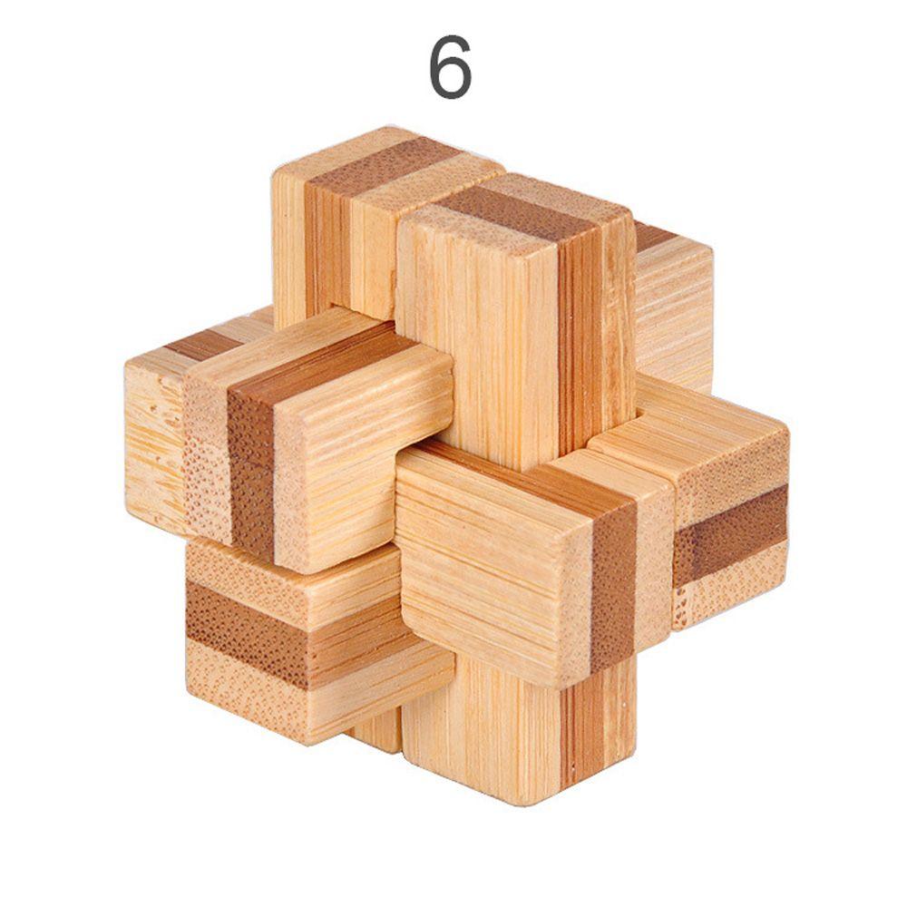Bamboo IQ For Adults Kids Children Interlocking Puzzle Toy Brain Teaser Classic Toys Kong Ming Lock
