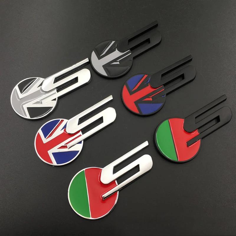 3D Metal S R Logo Car Sticker Front Grille Emblem Side Fender Rear Badge Decals Trunk Emblem for X-TYPE F-TYPE XE XF XJ XJR XFR Accessories