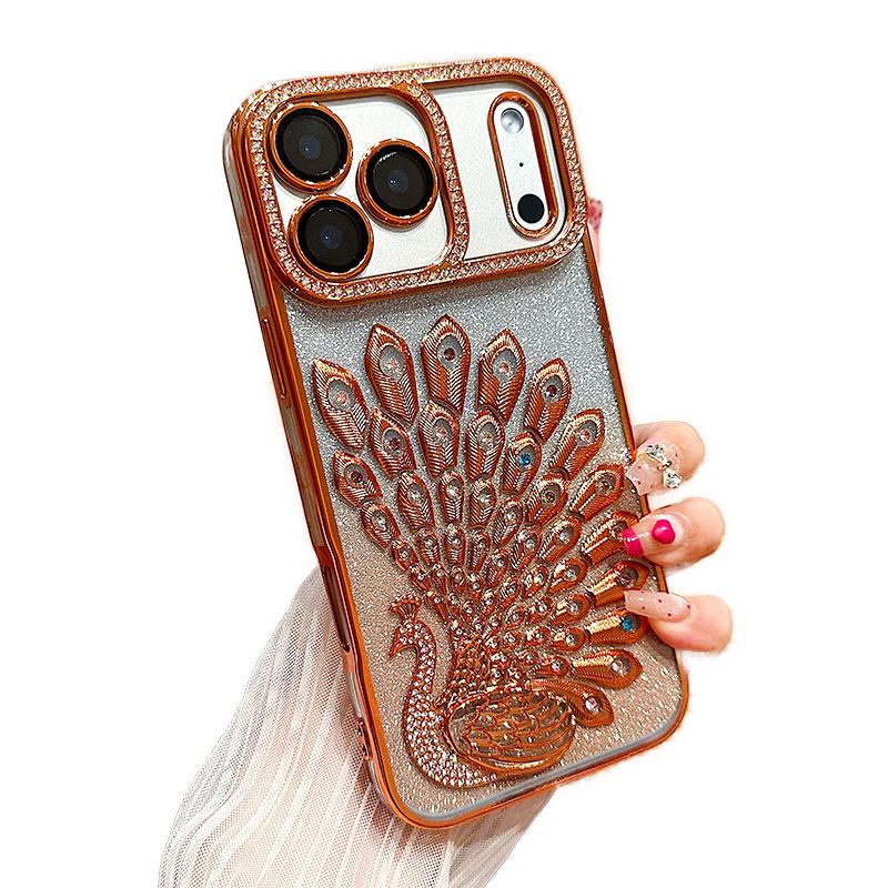 Bunte Diamant-Pfauen-Gradienten-Handyhülle für iPhone 17 Pro Max