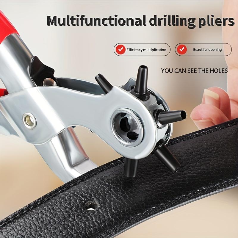 Leather Belt Hole Punch Plier Hole Eyelet Puncher Revolve Sewing Machine Bag Setter Tool Watchband Strap Household Leathercraft