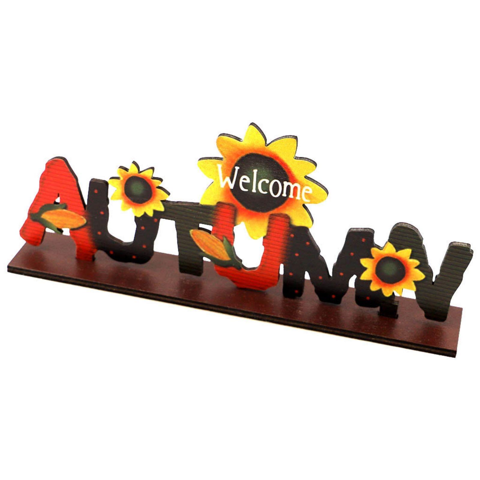 

Wooden Happy Bumper Festival Table Decorations Maple Leaf Sunflower Table Ornaments Halloween Sign Fall Party Decoration One Size
