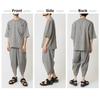 Japanese Style Top and Bottom Willow Sarouel Relaxing Hemp Khaki [Arcade] Men's Set, Jinbei, Material, Pants, Men's Wear, Loungewear, Roomwear, Pants,