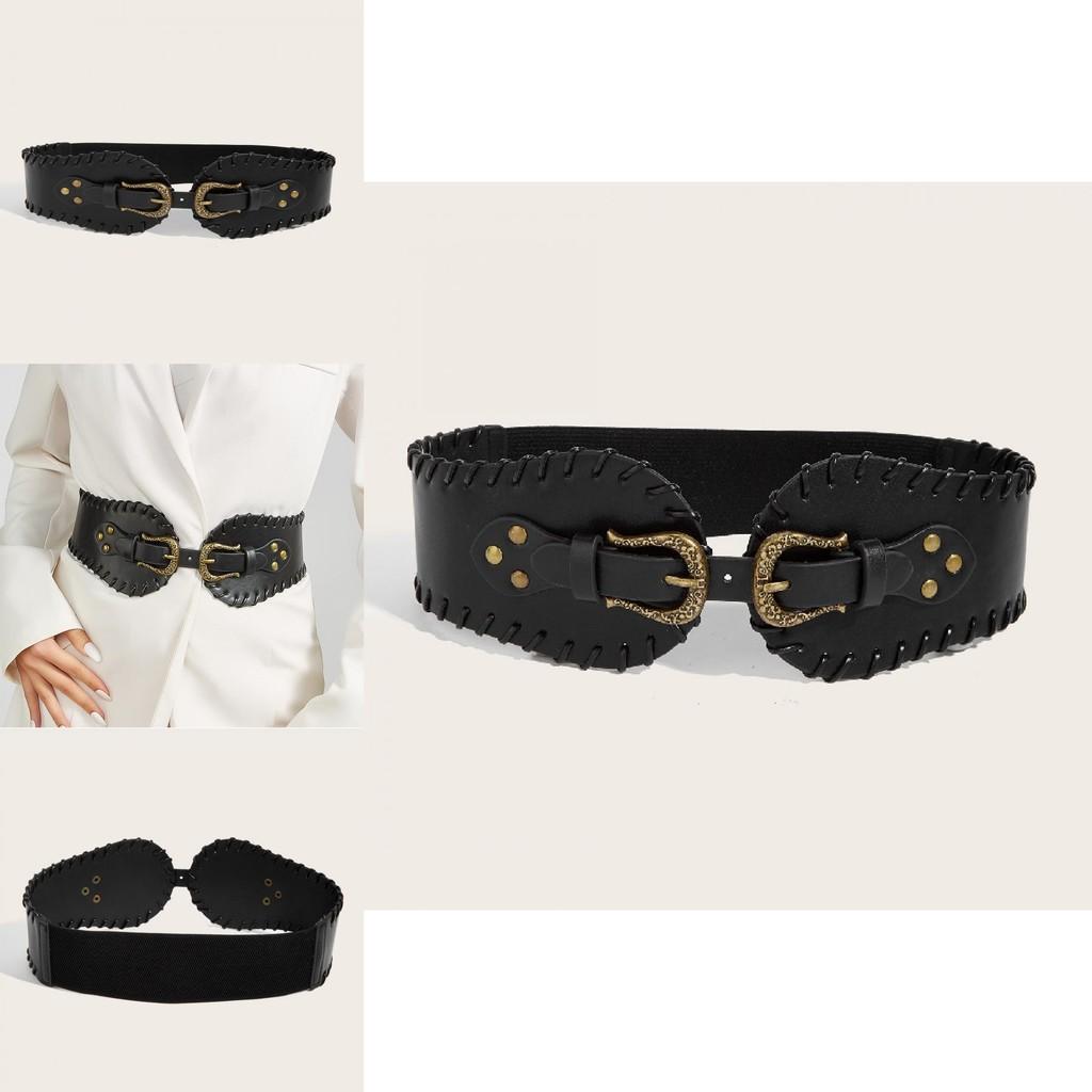 Modern Designer Metal Waist Belt For Women With Double Antique Copper Buckle For Fashion