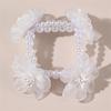 Handcrafted Floral Pearl Bridal Bracelet With Cloth Material For Wedding And Bridesmaids