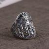 Adjustable Open Ring Men Women Plated Guan Yu Warrior Design Vintage Style Statement Jewelry Gift