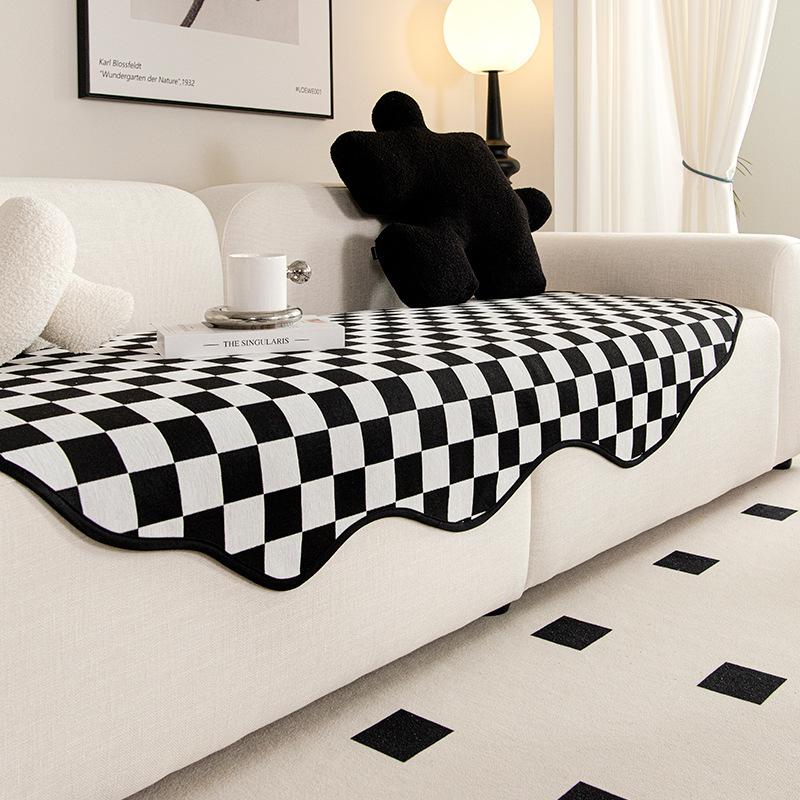 Household Irregular Shaped Sofa Cushion Four Seasons Universal Bedside Blanket Light Luxury Modern Simple Straight Row Sofa Cover Towel