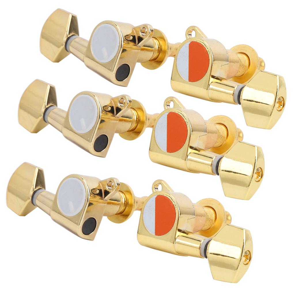 6Pcs Guitar Locking Tuners Tuning Pegs for Full Enclosed Electric Guitars AccessoriesGold
