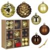 Boules de sapin de Noël - SPRINGOS - Ensemble de 37 pièces - Incassables - Marron doré - Décorations élégantes