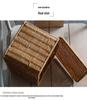 Nordic Style Rattan-Look Woven Storage Box with Lid for Bedroom and Household Organization.