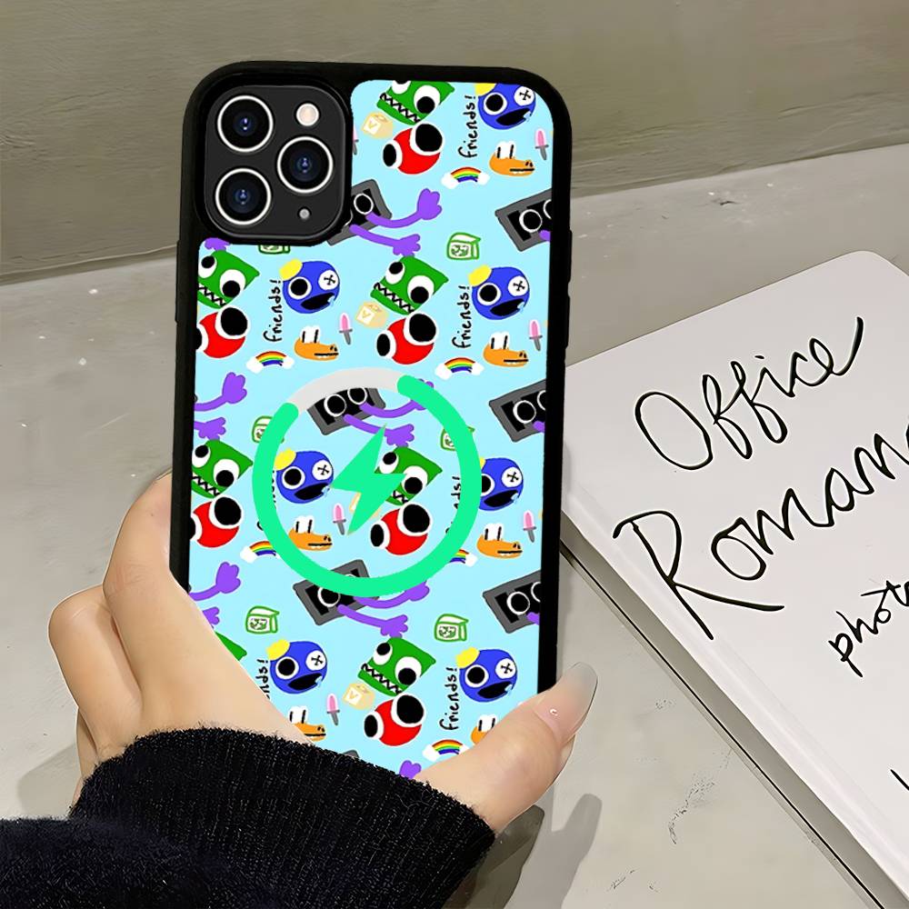 Cartoon R-Rainbow Friends For Magsafe Phone Case For IPhone 16 15 11 12 13 14 17 Pro Max Plus Magnetic Wireless Charge