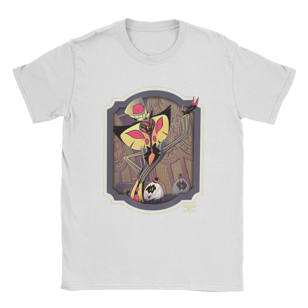 Hazbin T-Shirts Hotels Sir Pentious Men Anime figure Cartoon Vintage Cotton Tees Crewneck Short Sleeve T Shirts Graphic Printed