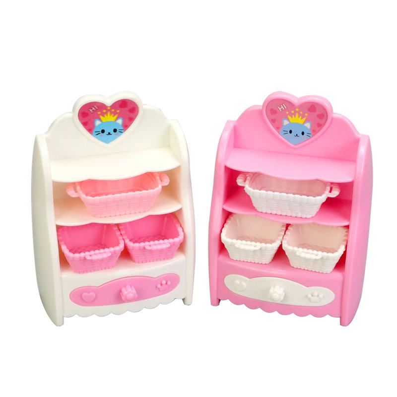 Miniature Dollhouse Storage Cabinet with 3D Features - Internet Celebrity Pretend Play Toy