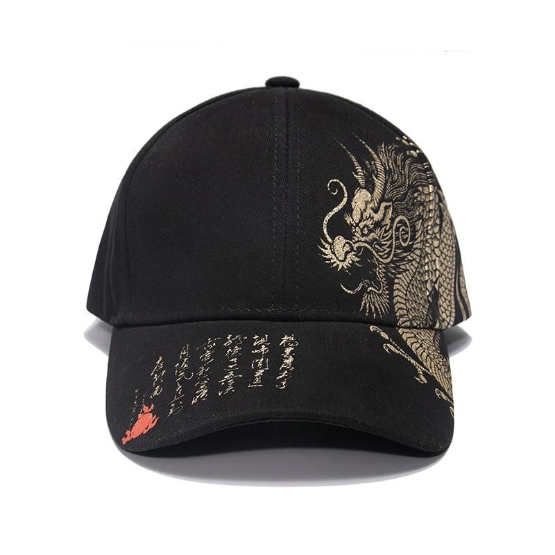 New Unisex Golden Dragon Printing Snapback Baseball Caps Spring and Autumn Outdoor Adjustable Casual Hats Sunscreen Hat
