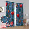 2pcs,2D Plane Printing Curtain Popular Cute Dog and Presents Durable 100% Polyester Fabric (without Rod) Gifts Use for Bedroom