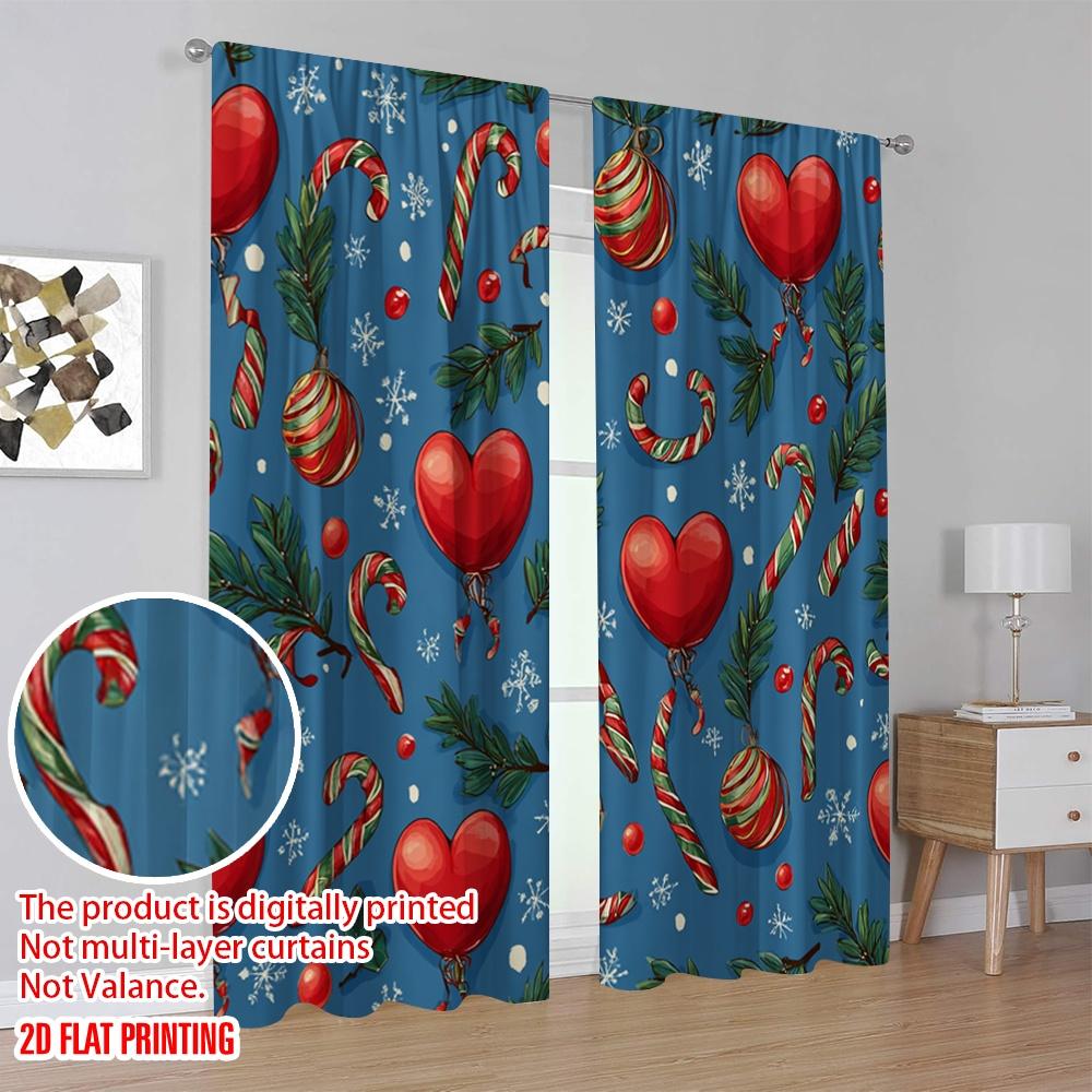 2pcs,2D Plane Printing Curtain Popular Cute Dog and Presents Durable 100% Polyester Fabric (without Rod) Gifts Use for Bedroom