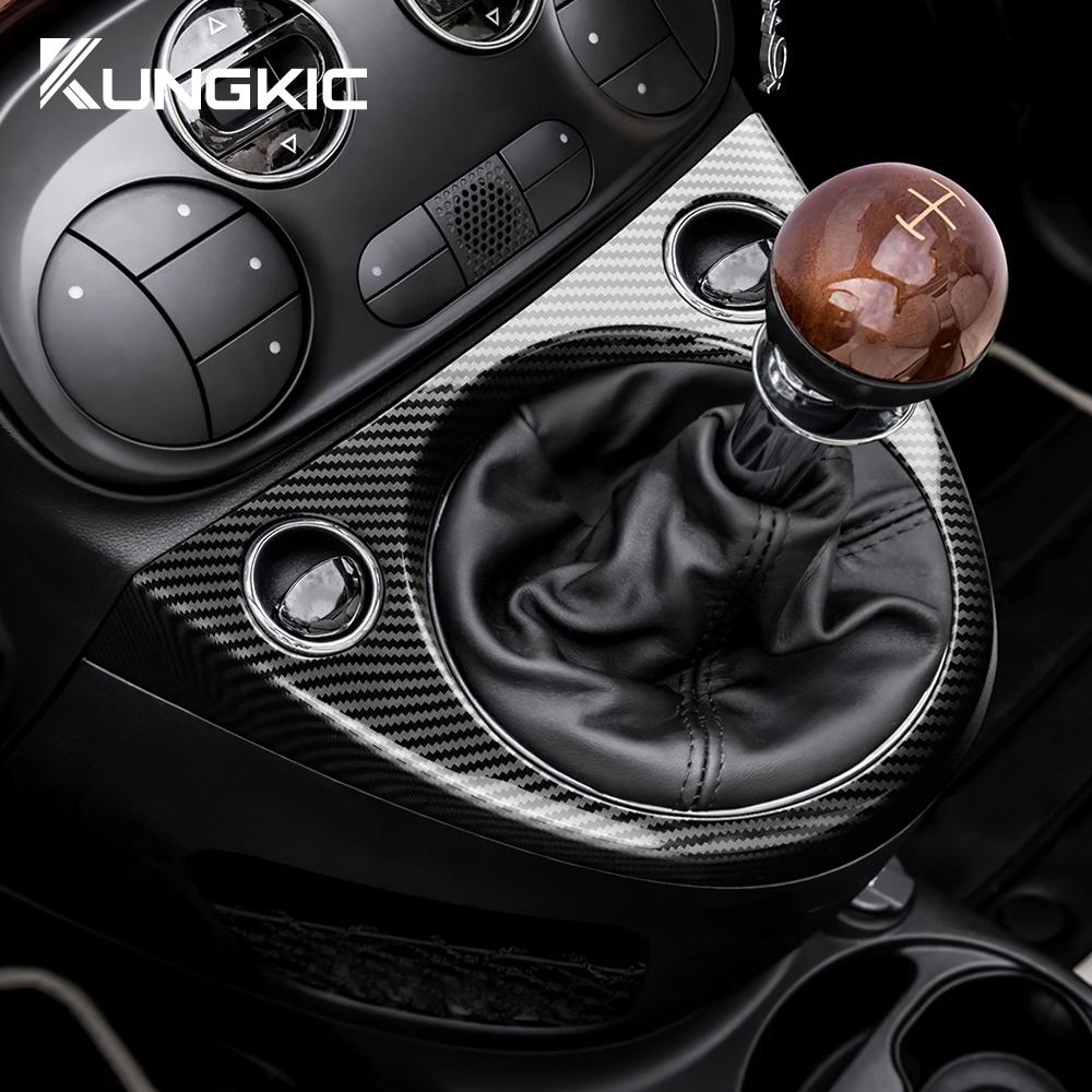 ABS Carbon Fiber For Abarth 595 695 2016 2017 2018 2019 2020 2021 2022 2023 For Fiat 500 2011-2023 LHD RHD Gear Shift Cover Trim