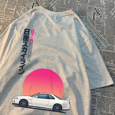 Initial Japan Racing Car Bnr34 T Shirt Mens Hip Hop Oversized T Shirt Breathable Cotton Short Sleeve Creativity Street T Shirts